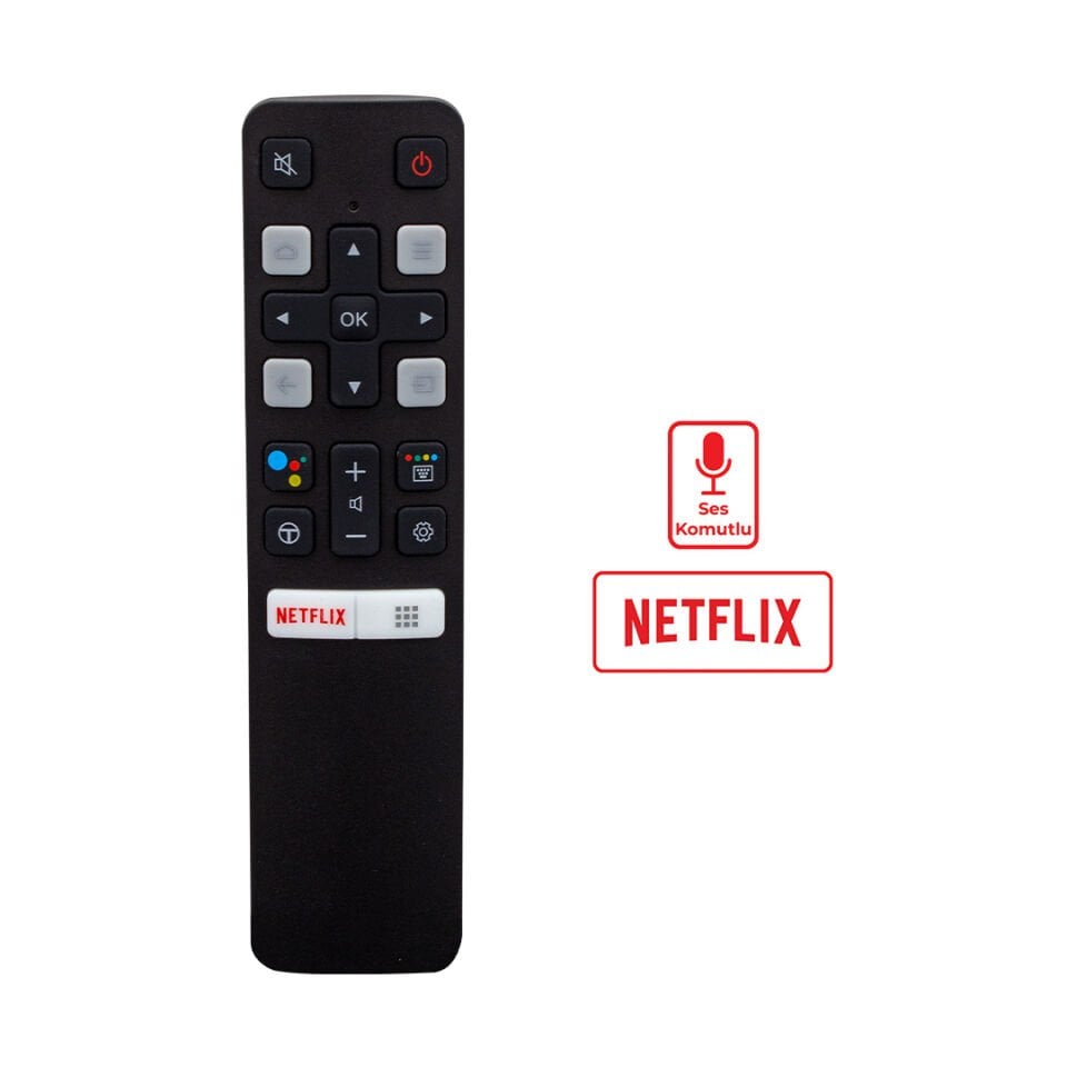 Ayt KL TCL RC 802V FMR1 50-55 İnç Android Tv Sesli Kontrol Akıllı Lcd Led Tv Kumandası