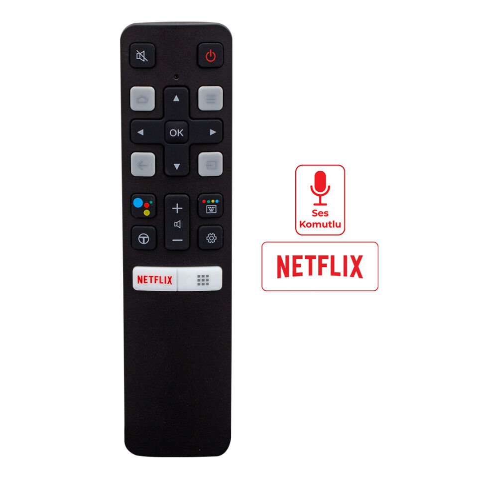 Ayt KL TCL RC 802V FMR1 50-55 İnç Android Tv Sesli Kontrol Akıllı Lcd Led Tv Kumandası