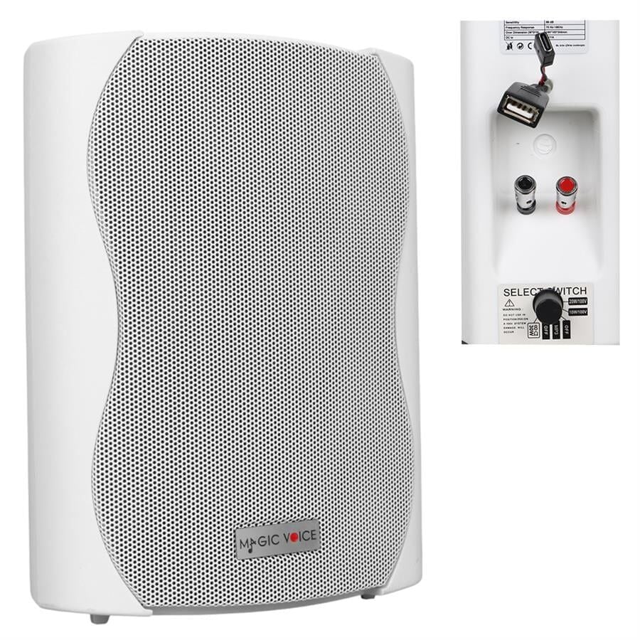 Magicvoice F-LHY5S 5.25 İnç 13.5 Cm Hat Trafolu Duvar Tipi Sütun Okul Cami Hoparlör 20W RMS 180W Peak MP3 USB Uyumlu
