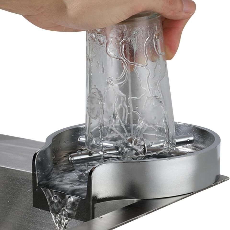 Ayt Sunup SN-20542 Basınçlı Bardak Yıkama Aparatı Metal Lavabo Yanı Bardak Yıkayıcı