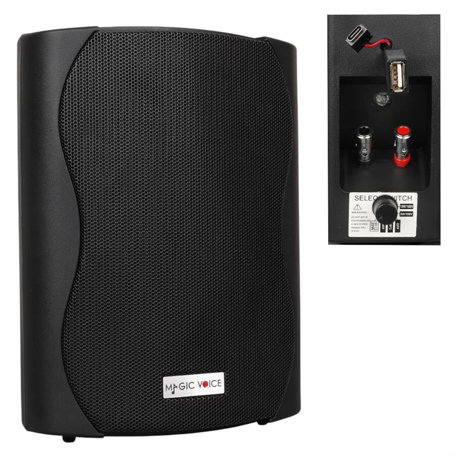 Magicvoice F-LHY5S 5.25 İnç 13.5 Cm Hat Trafolu Duvar Tipi Sütun Okul Cami Hoparlör 20W RMS 180W Peak MP3 USB Uyumlu