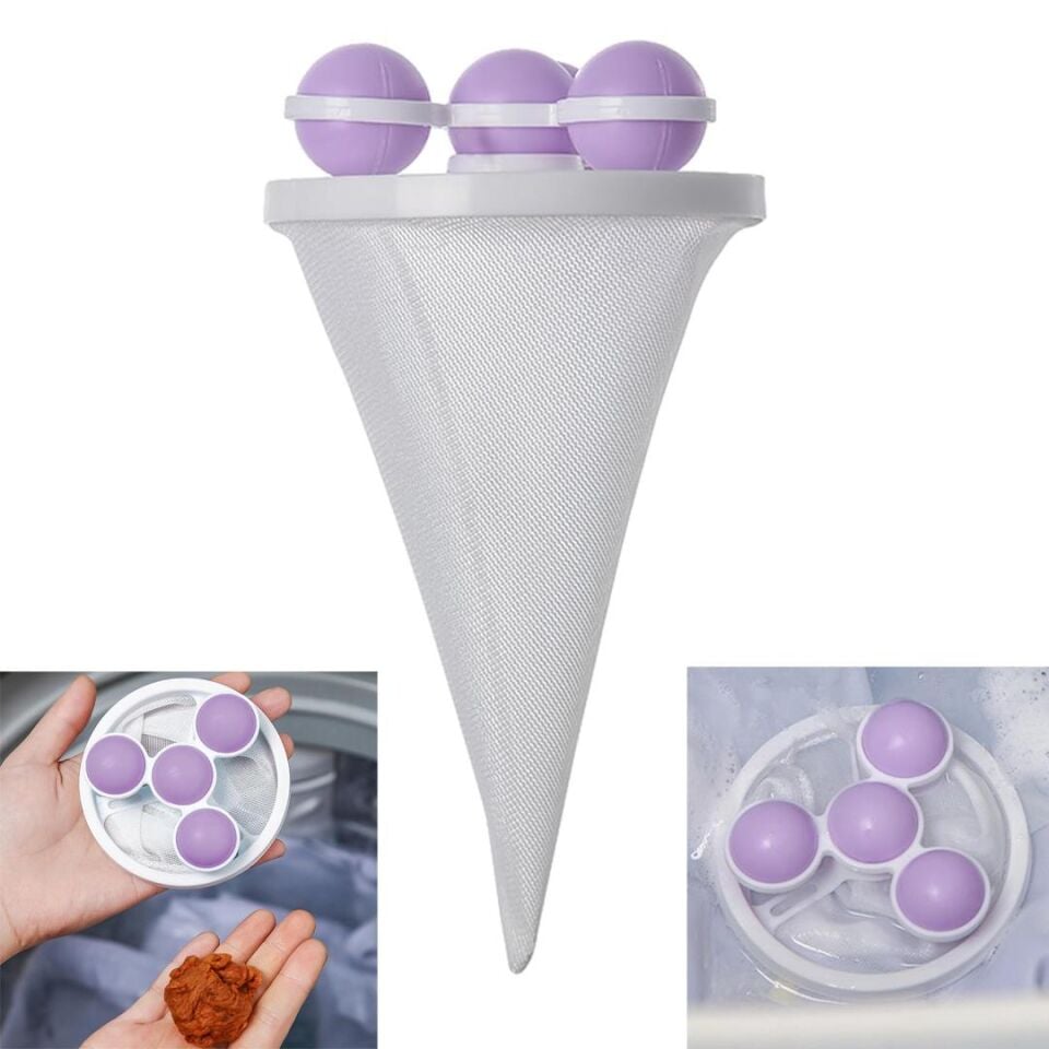Ayt Sunup SN-26621 Mor Çok Fonksiyonlu Çamaşır Makinesi İçin Yıkanabilir Toz Tüy Toplayıcı