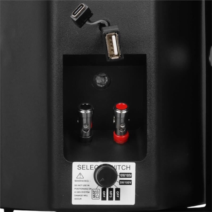 Magicvoice F-LHY4S 4 İnç 10 Cm Hat Trafolu Duvar Tipi Sütun Okul Cami Hoparlör 10W RMS 150W Peak MP3 USB Uyumlu Siyah