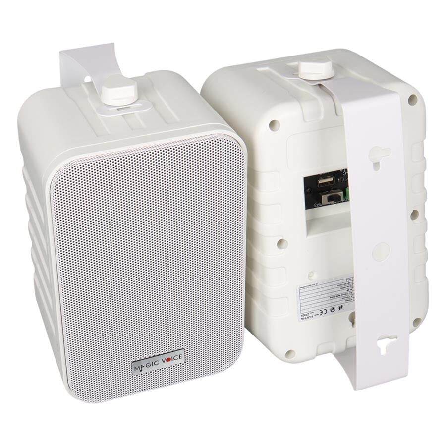 Magicvoice F-LHY4A 4 İnç 10 Cm Hat Trafolu Duvar Tipi Sütun Okul Cami Hoparlör 10W RMS 150W Peak MP3 USB Uyumlu Çiftli Takım Set