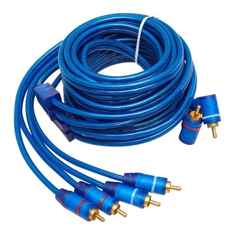 2 Rca Erkek 4 Rca Erkek 5 Metre Amfi Mavi Kablo Anfi Ses Sistemi Kablosu