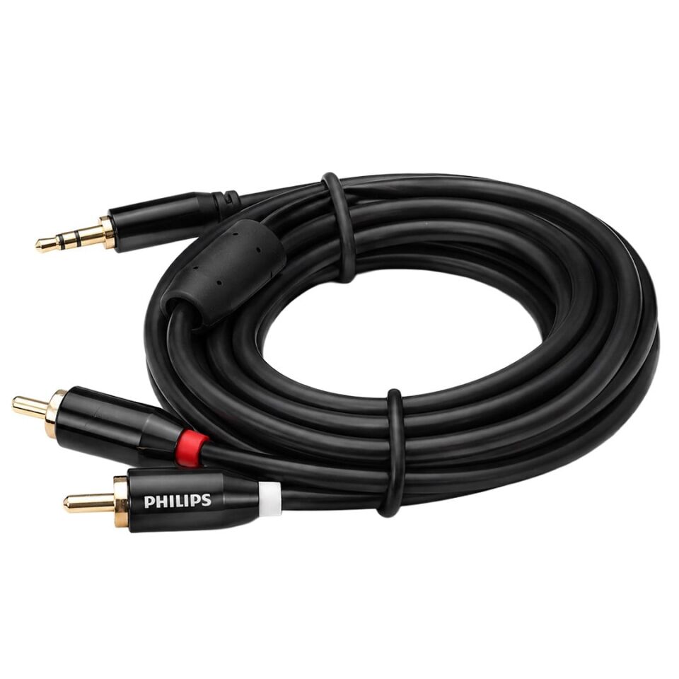 Philips SWR2121B/93 2 Metre 3.5Mm Stereo 2 RCA AUX Ses Kablosu