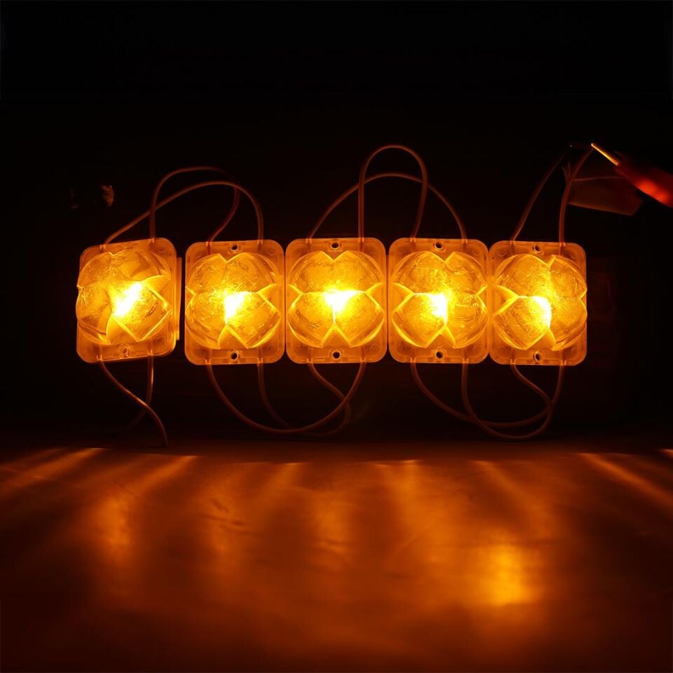 Powermaster PM-14715 12 Volt 2 Watt Sarı Yanıp Sönen Çakar 4333-3030 Modül Led 43X33x28mm