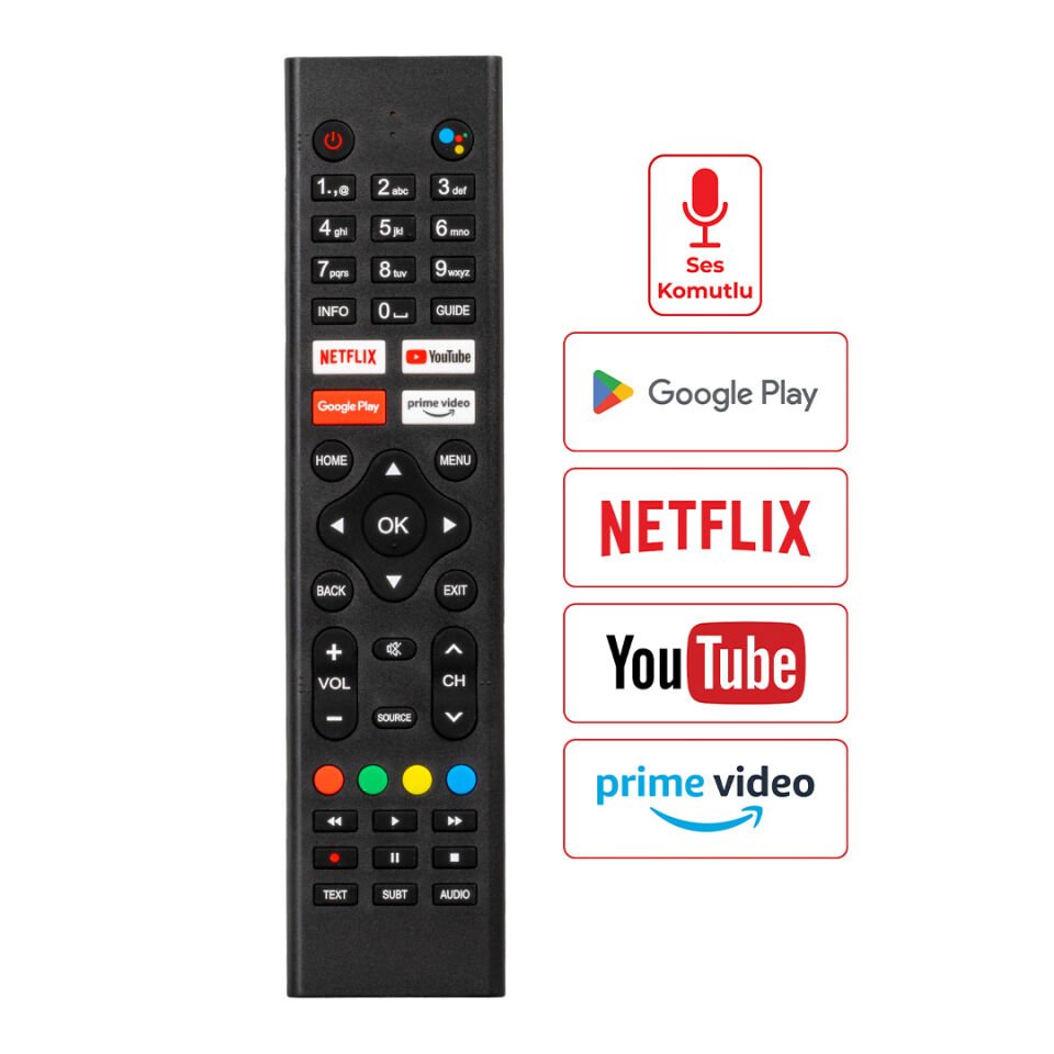 Weko Kl Sunny Sn43Ledh6886 Google Play Prime Video Tuşlu Sesli Komutlu Lcd Led Tv Kumandası Uzaktan Kumanda