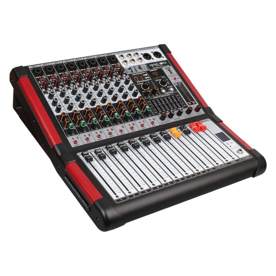 Magicvoice MV-A800 8 Kanal USB Bluetooth Destekli Power Mixer Anfi 2 Stereo Dijital Amfi