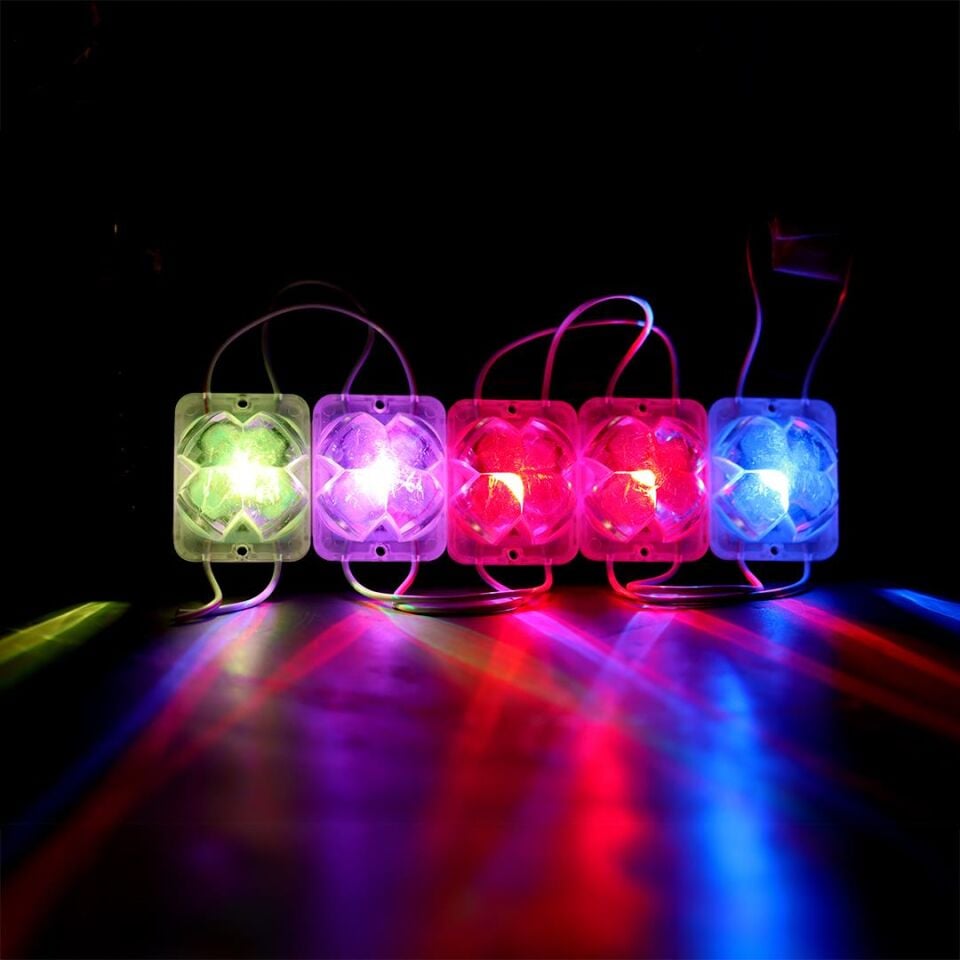 Powermaster PM-14718 12 Volt 2 Watt RGB Yanıp Sönen Çakar 4333-3030 Modül Led 43X33x28mm