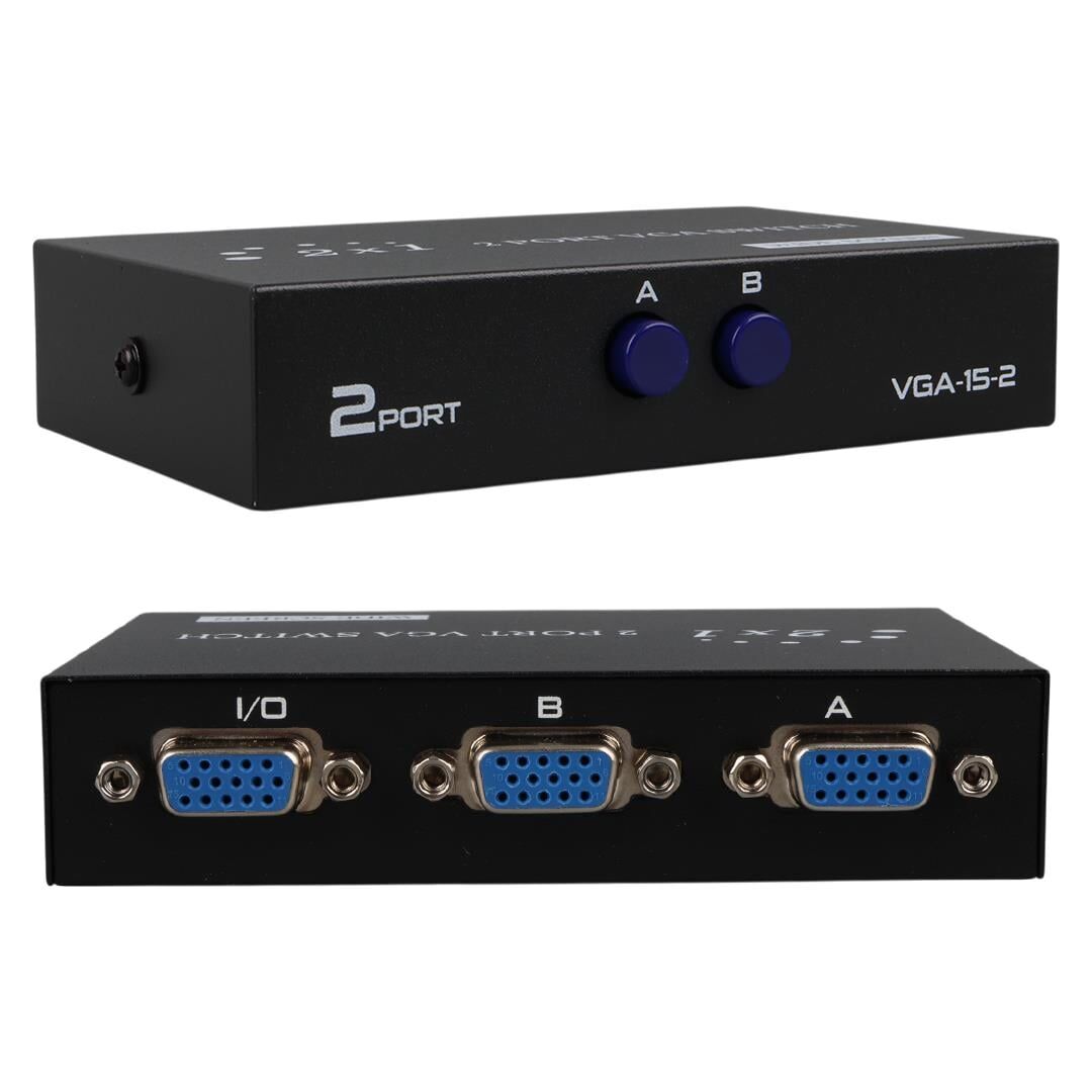 POWERMASTER PM-4263 2 PORT GİRİŞ 1 ÇIKIŞ MANUEL VGA SPLİTTER TOPLAYICI SWİTCH (2 PC 1 EKRAN)