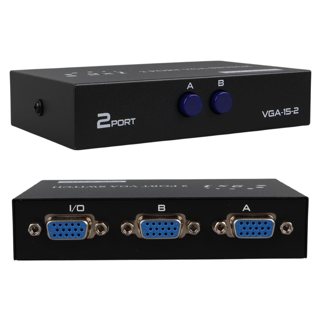 POWERMASTER PM-4263 2 PORT GİRİŞ 1 ÇIKIŞ MANUEL VGA SPLİTTER TOPLAYICI SWİTCH (2 PC 1 EKRAN)