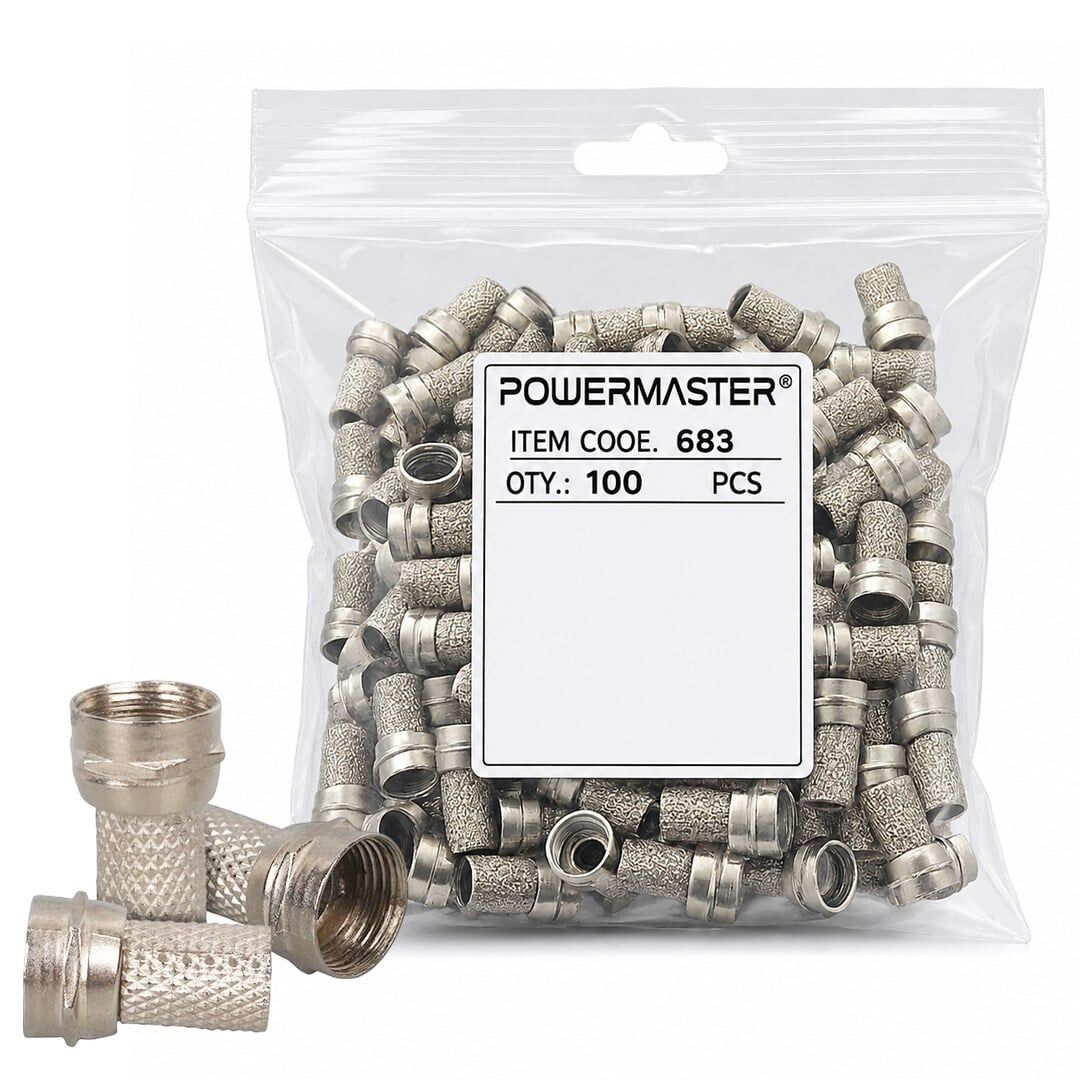 Ayt F Konnektör RG6-U4 18MM Geniş 100 Adet-UJ-2005 18 Mm Uydu Anten Konnektörü